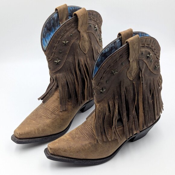 dingo Shoes - Dingo Brown Fringe Ankle Boots